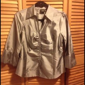 Tailor Grey Silk Blouse